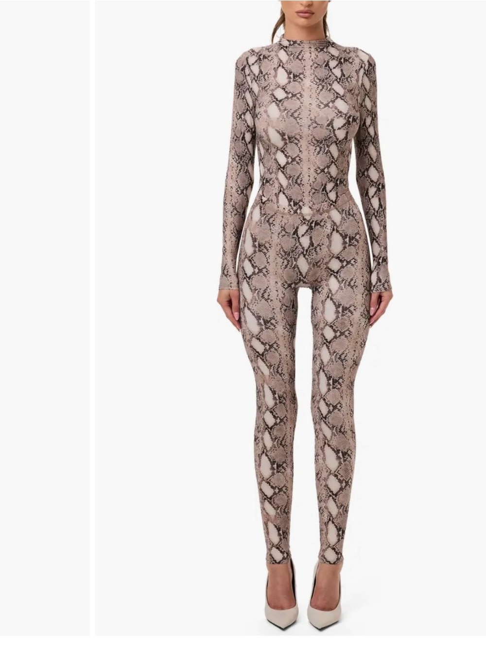 Naked wardrobe Snakeskin Print High Waist Leggings Leggings & body suit